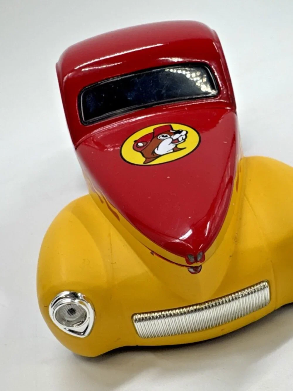 Buc-ee's Diecast 1941 Willys Coupe Car Red Yellow with Opening Doors Hood 1:24